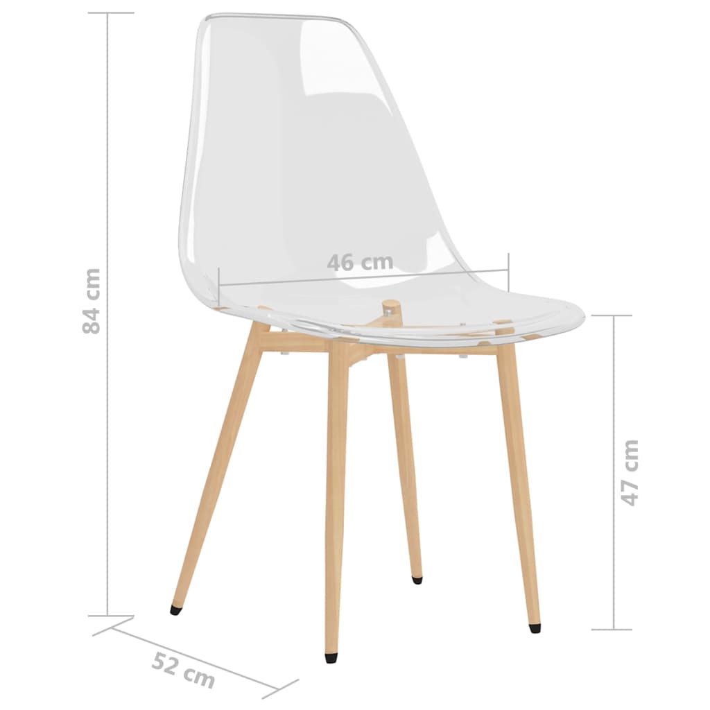 Läpinäkyvä ruokatuolit Renei (4 kpl pet)