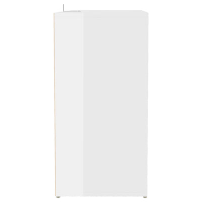 Kenkäkaappi korkeakiilto valkoinen 60x35x70 cm tekninen puu