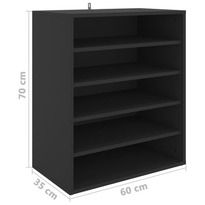 Kenkäkaappi musta 60x35x70 cm tekninen puu