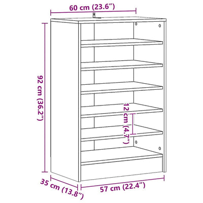 Valkoinen kenkäkaappi Tibor 60x35x92cm (puinen)