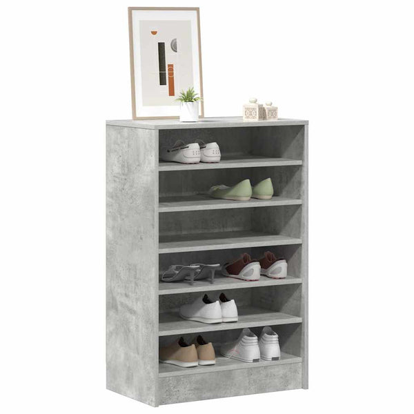 Kenkäkaappi betoninharmaa 60x35x92 cm tekninen puu