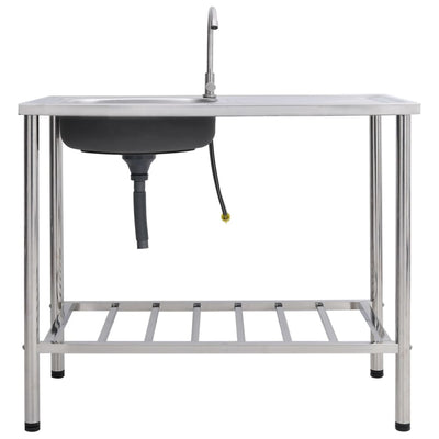 Ruostumaton teräs leirintäalueen pesuallas Alexandry (hanalla)