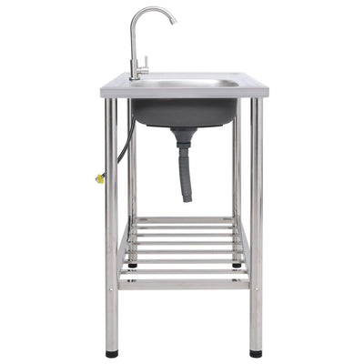 Ruostumaton teräs leirintäalueen pesuallas Alexandry (hanalla)