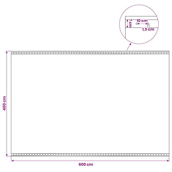 Leno suojapeitteet 2 kpl 260 g/m² 4x6 m valkoinen