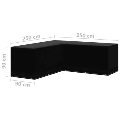 Puutarhakalusteiden suojat Alvie 250x250x90cm (2kpl l-muoto 12rengasta)