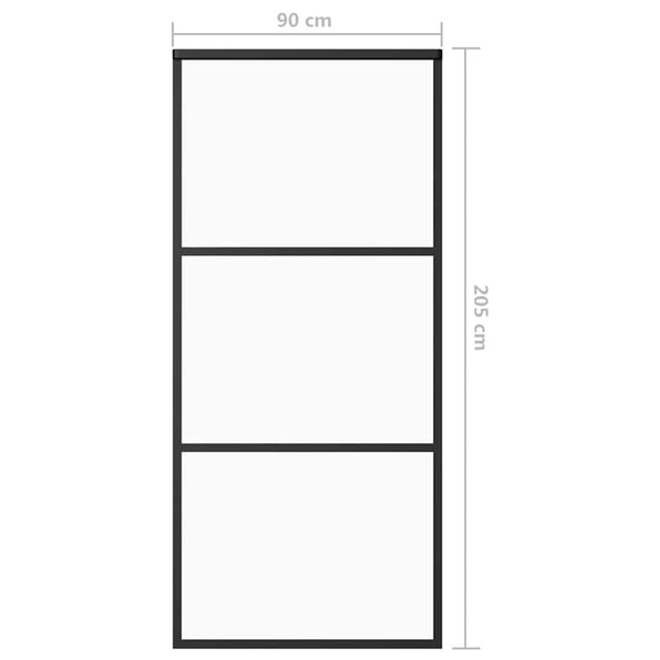 Liukuovi asennustarvikkeilla ESG lasi ja alumiini 90x205 cm