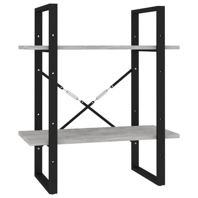 5-tasoinen kirjahylly betoninharmaa 60x30x175 cm tekninen puu