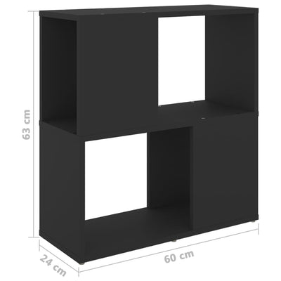 Kirjahylly musta 60x24x63 cm tekninen puu