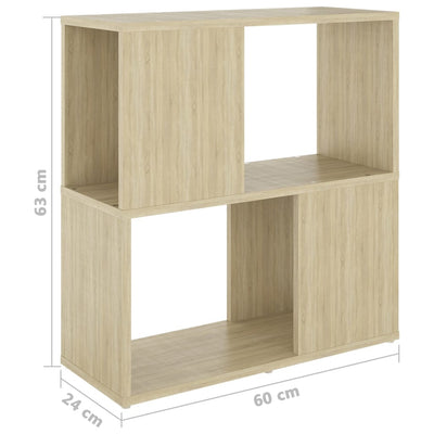 Kirjahylly Sonoma-tammi 60x24x63 cm lastulevy