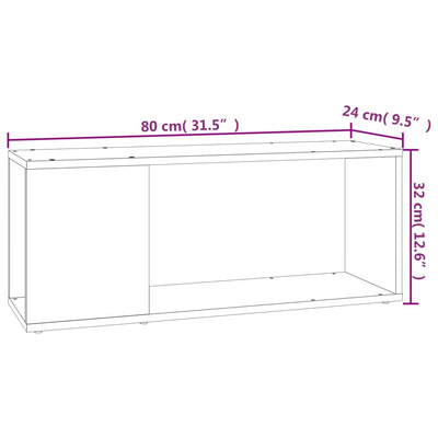 TV-taso betoninharmaa 80x24x32 cm lastulevy