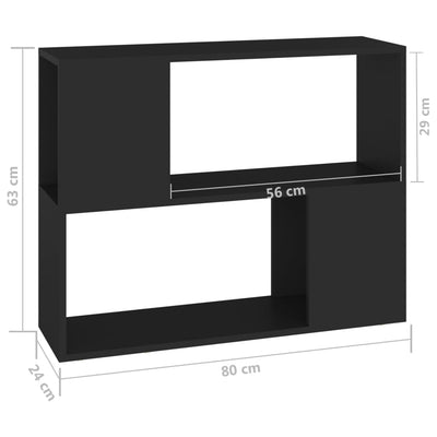 TV-taso musta 80x24x63 cm tekninen puu