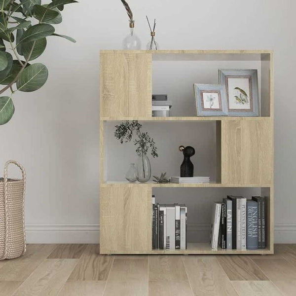 Kirjahylly/tilanjakaja Sonoma-tammi 80x24x94 cm lastulevy