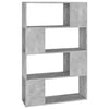 Kirjahylly/tilanjakaja betoninharmaa 80x24x124,5 cm lastulevy