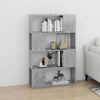 Kirjahylly/tilanjakaja betoninharmaa 80x24x124,5 cm lastulevy