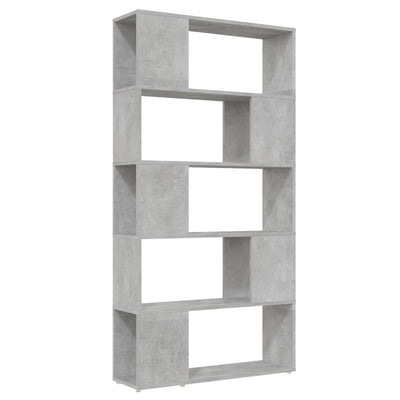 Kirjahylly/tilanjakaja betoninharmaa 80x24x155 cm lastulevy