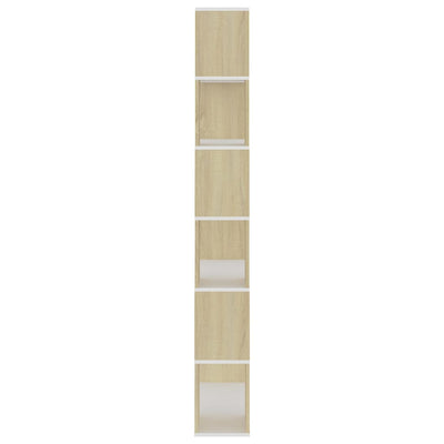 Kirjahylly/tilanjakaja valk./Sonoma-tammi 80x24x186cm lastulevy