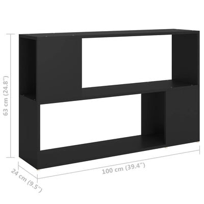 Kirjahylly musta 100x24x63 cm tekninen puu