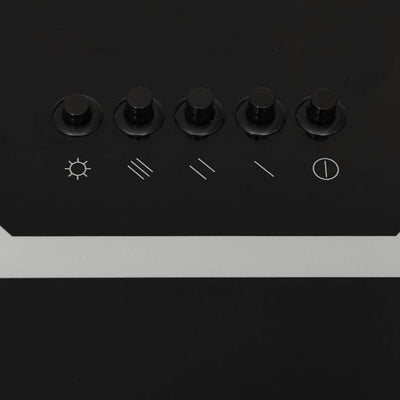 Musta liesituuletin Chiruta 90cm (teräs ja karkaistu lasi)