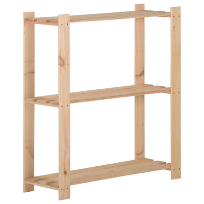 3-kerroksinen varastohylly 80x28,5x90 cm täysi mänty