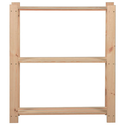 3-kerroksinen varastohylly 80x28,5x90 cm täysi mänty