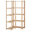 5-kerroksinen varaston kulmahylly 82,5x82,5x170 cm täysi mänty