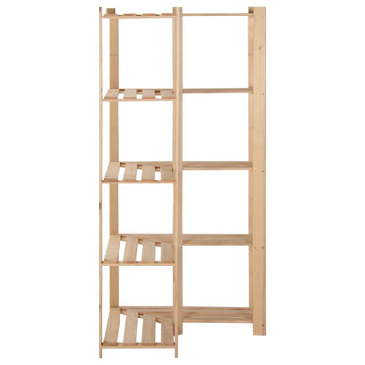 5-kerroksinen varaston kulmahylly 82,5x82,5x170 cm täysi mänty