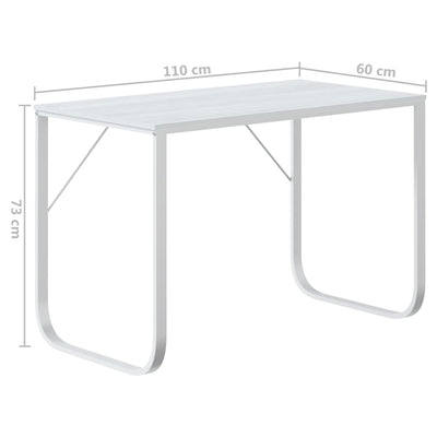 Valkoinen tietokonepöytä Marcy 110x60x73cm (lastulevy)
