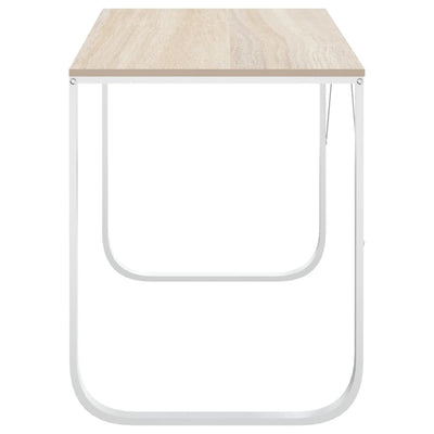 Valkoinen ja tammi tietokonepöytä Marcy 110x60x73cm (lastulevy)