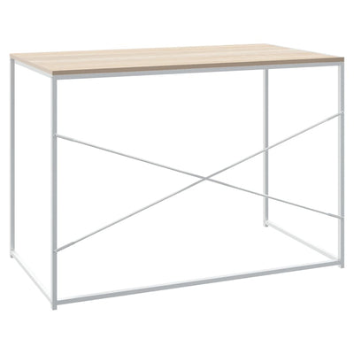 Valkoinen ja sonoma-tammi tietokonepöytä Takmaji 110x60x70cm (lastulevy)