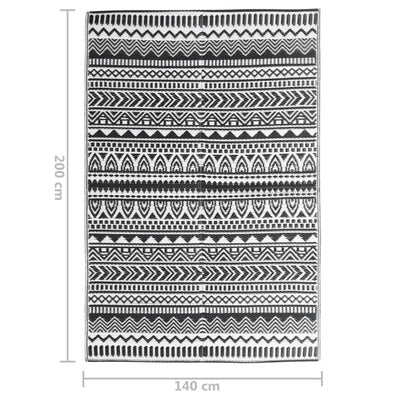 316978 vidaXL Ulkomatto musta 140x200 cm PP