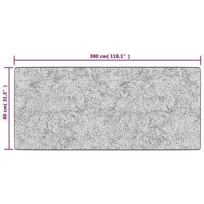 Harmaa matto pestävä Ifte 80x300cm (liukumaton)