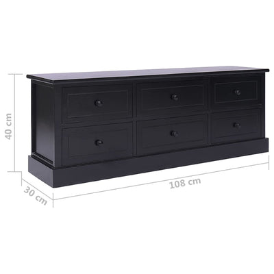 TV-taso musta 108x30x40 cm täysi keisaripuu