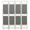 338555 vidaXL 4-Panel Room Divider Grey 140x165 cm Fabric