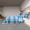 Pussilakanasetti sininen ja harmaa 260x240 cm puuvilla