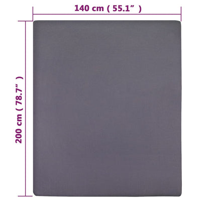 Muotoon ommellut lakanat 2 kpl antrasiitti 140x200 cm puuvilla