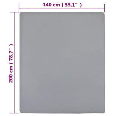 Muotoon ommellut lakanat 2 kpl harmaa 140x200 cm puuvilla