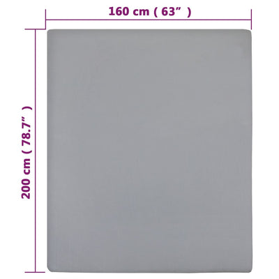 Muotoon ommellut lakanat 2 kpl harmaa 160x200 cm puuvilla