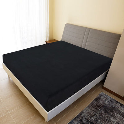 Muotoon ommeltu lakana musta 90x200 cm puuvilla