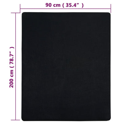 Muotoon ommellut lakanat 2 kpl musta 90x200 cm puuvilla