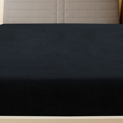 Muotoon ommellut lakanat 2 kpl musta 100x200 cm puuvilla