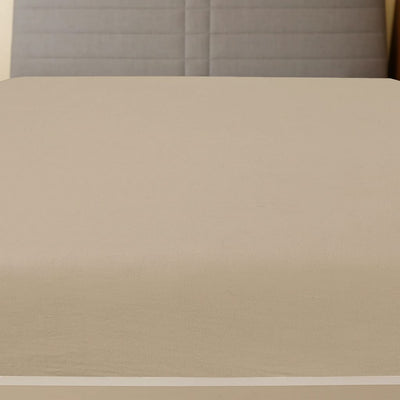 Taupe muotoon ommeltu lakana Apolinard 90x200cm (puuvilla)