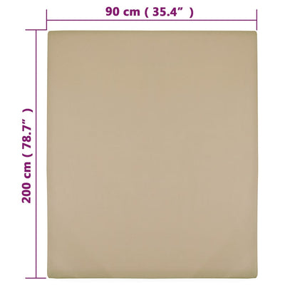 Taupe muotoon ommeltu lakana Apolinard 90x200cm (puuvilla)