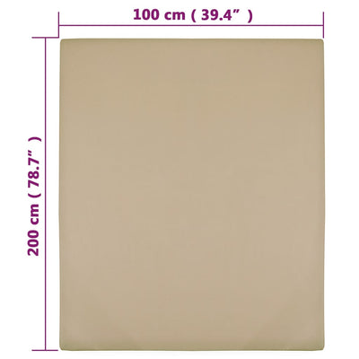 Muotoon ommellut lakanat 2 kpl taupe 100x200 cm puuvilla