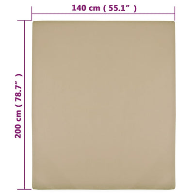 Muotoon ommellut lakanat 2 kpl taupe 140x200 cm puuvilla