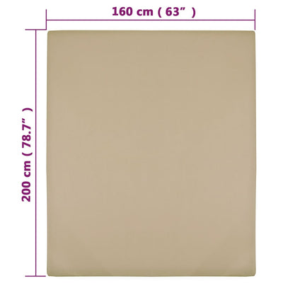 Muotoon ommeltu lakana taupe 160x200 cm puuvilla