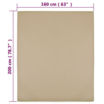 Taupe muotoon ommellut lakanat Apolinard 160x200cm (2 kpl puuvilla)