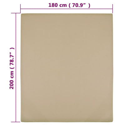 Muotoon ommeltu lakana taupe 180x200 cm puuvilla