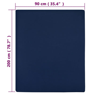 Muotoon ommeltu lakanat 2 kpl laivastonsin. 90x200 cm puuvilla