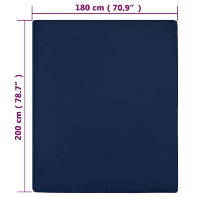 Muotoon ommeltu lakanat 2 kpl laivastonsin. 180x200 cm puuvilla