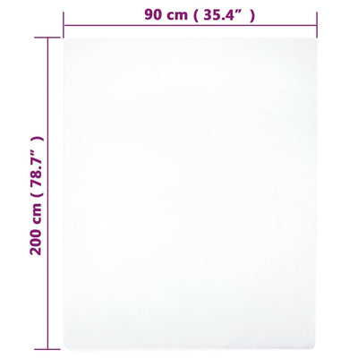 Muotoon ommeltu lakana valkoinen 90x200 cm puuvilla